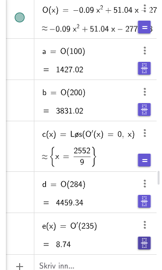GeoGebra CAS: O(x) med beregninger